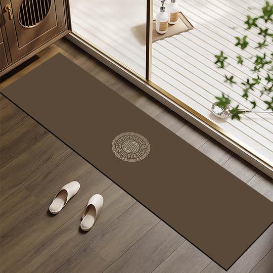 Nueva alfombra de baño de piedra de umbral retro de estilo chino, alfombra absorbente de agua, antideslizante, resistente al desgaste, barro de diatomeas, alfombra de pie de tira larga personalizable