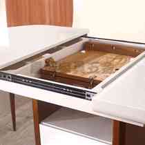 Five Poles Black Dining Table Track Provincial Space Double Head Telescopic Walking Track Gold K Drawer Slide Rail Three Track Silk Draw Guide