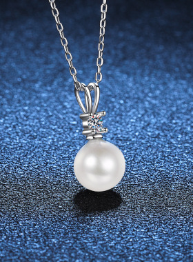 淡水珍珠项链莫桑石女锁骨链