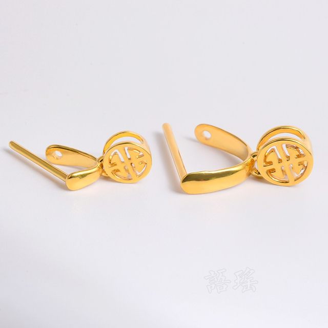 18k gold melon seed buckle oblique hole pendant buckle holder