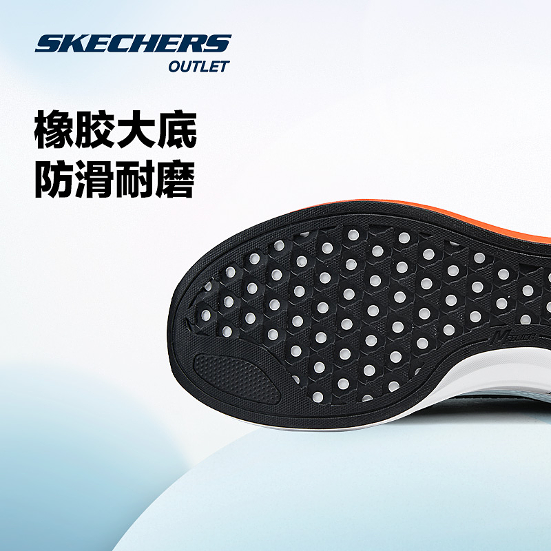 斯凯奇官方outlets 2025男士运动鞋尼龙网布橡胶底多材质轻便鞋子