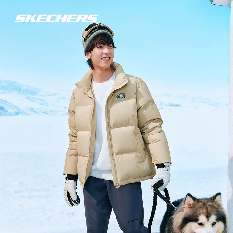 斯凯奇男女款梭织短款羽绒外套