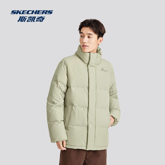 斯凯奇官方outlets运动羽绒服男女同款秋冬新款短款立领保暖防风