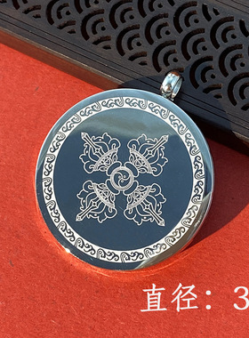 新款唐卡外壳画盒空壳圆形双面单面钛钢材质不掉色高档精美爆款潮