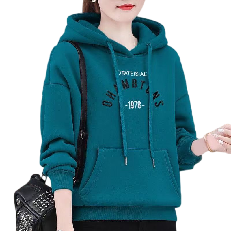 特价版淘宝断码品牌女装限时秒杀2022春秋新款ins韩版加绒连帽印 - 图3