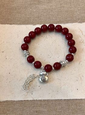 小红书爆款小苍兰柠檬碎花手链超仙显白绿色碎花手串闺蜜学生