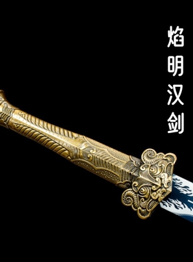 龙泉火龙宝剑焰明汉剑高锰钢一体长剑硬剑影视刀剑收藏送礼未开刃
