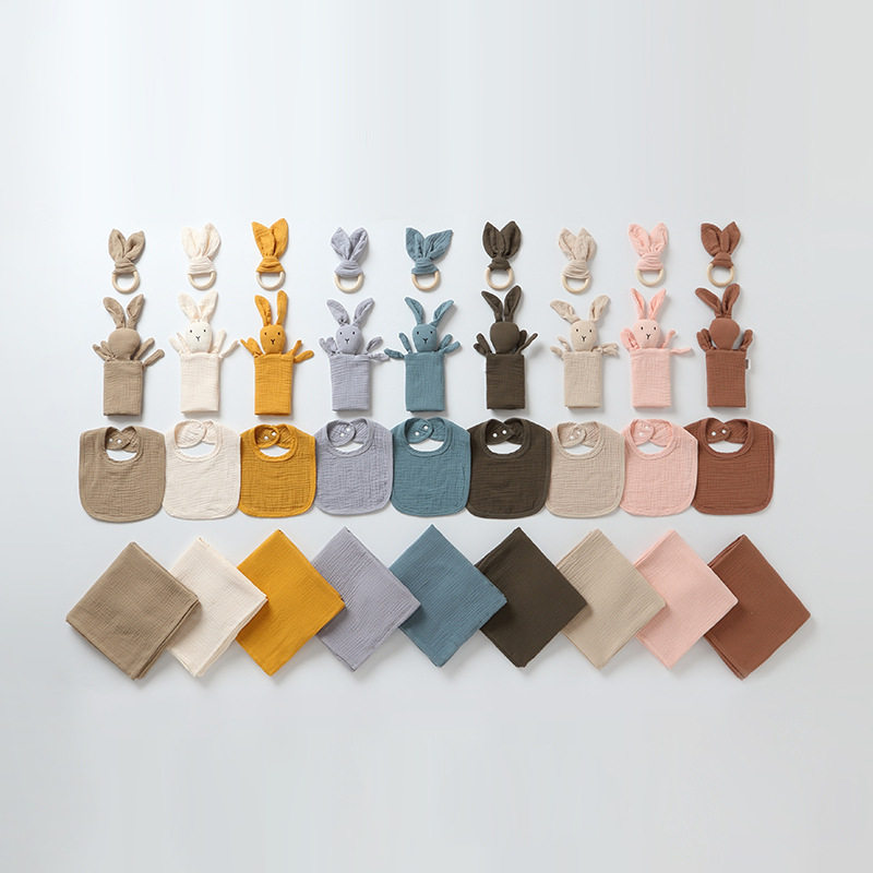 新生礼盒套装4件套纯棉安抚婴儿口水巾浴巾吸水柔软透气纱布玩具,淘宝优惠券,粉丝福利购,淘宝优惠卷