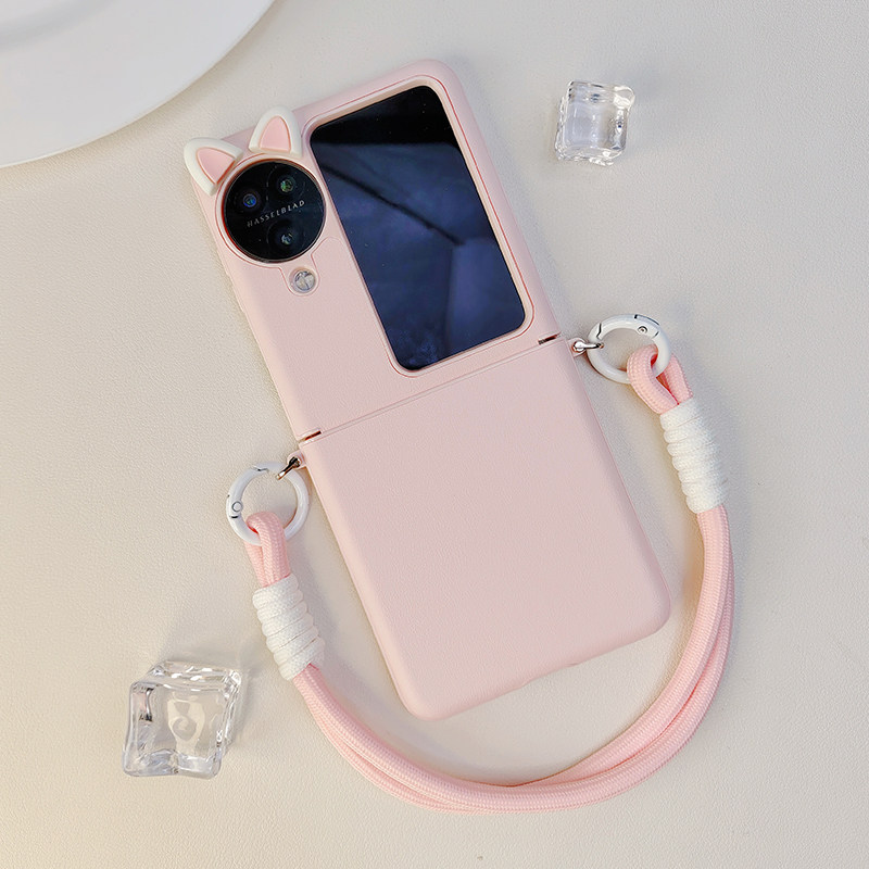 适用于oppofindn3flip手机壳新款findn3flip全包pocket2防摔中轴全包OPPO折叠屏保护套p50pocket手提粉色猫耳,淘宝优惠券,粉丝福利购,淘宝优惠卷