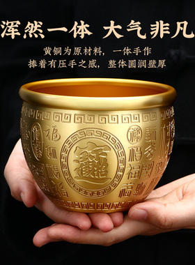 黄铜香炉家用上香供奉财神供佛室内线香插沉香香薰炉聚宝盆摆件