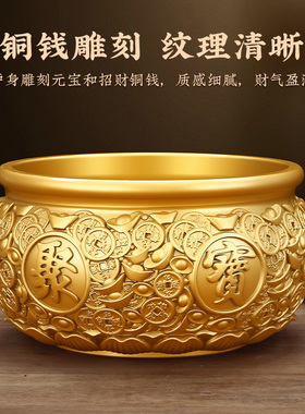 黄铜香炉家用供奉檀香炉佛具室内插线香焚香炉办公室开业聚宝盆