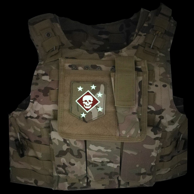 MARSOC马骚客臂章IR反光魔术贴徽章美国陆战队臂章夜光骷髅士气章 - 图0