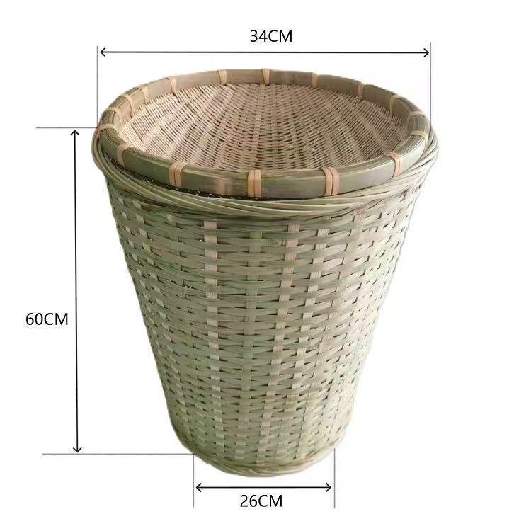 竹筐收纳筐大号竹篓加高竹编筐编织圆形篓水果商用蔬菜家用厨房,淘宝优惠券,粉丝福利购,淘宝优惠卷
