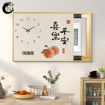 New Chinese timepiece painting Ping An Heineal Electric Table Box Decorative Painting Electronic Perpetual calendar hanging bell shielded distribution box hung painting