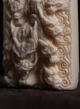 九龙拉棺鹿角牙雕刻生肖守护神本命佛吊坠男女项链配饰品手把挂件