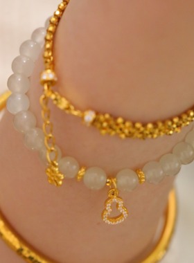 SUMOJEWEL《晴水载葫》新中式文艺清新小众和田玉葫芦元素手串