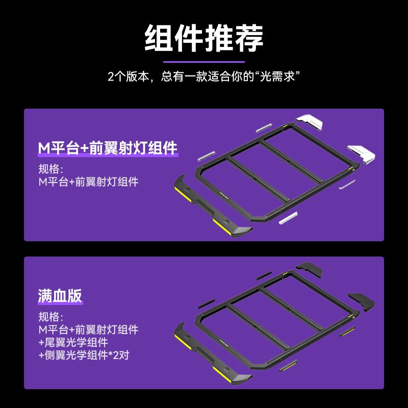 原装位前翼射灯组件M'LinkX车顶平台AW官旗M系列多功能配件装备,淘宝优惠券,粉丝福利购,淘宝优惠卷
