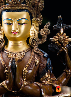 速发四臂观音菩萨铜像尼1镀手工泊0寸铜尔金西藏用品摆件