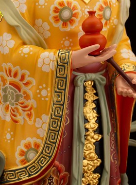 速发 纯铜鎏金《九雕玄神像摆件》九天圣母九天娘娘铜像天