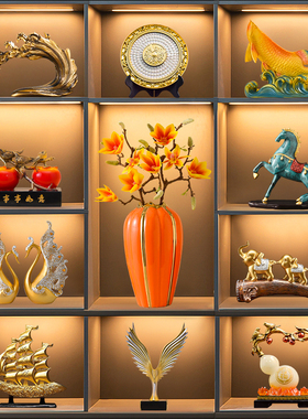 速发招财轻奢礼档酒柜装柜品摆件家居客厅玄关电视饰乔迁新房高物