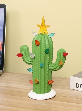速发2025新款仙人掌摆件意灯树脂装饰品具童摄影道儿氛围灯创带小