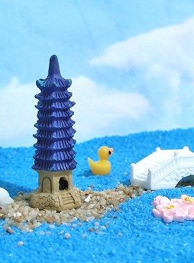 速发中式迷你九微宝塔雷峰塔层景观灯塔造景装品饰树脂塔小摆件