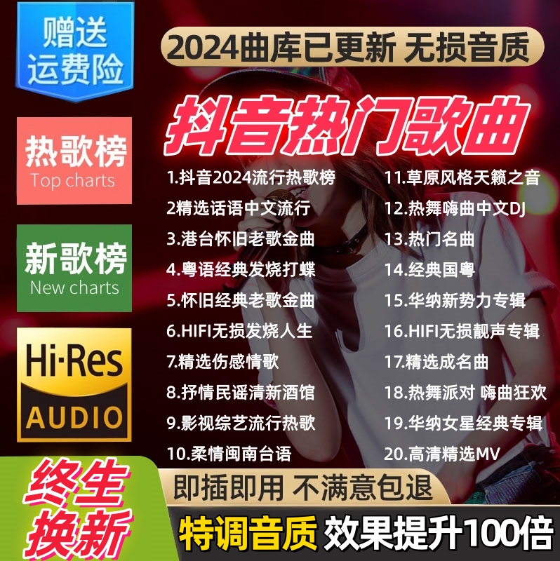 汽车载u盘歌曲2024新款热歌柏林之声无损高品质车用高端音乐u优盘 - 图0