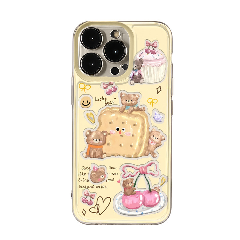 熊和饼干适用苹果16手机壳华为mate60新款iPhone15promax透明pura70高级小米14vivo荣耀200女oppo红米note13