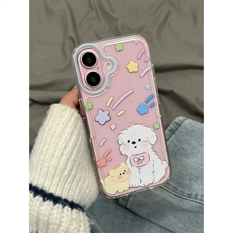 可爱看流星小狗手机壳iPhone16promax适用苹果15简约13可爱12硅胶11小众不撞款华为mate60荣耀oppo太空壳vivo