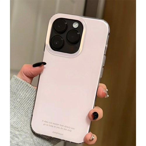 粉嫩韩系纯色英文适用苹果17promax手机壳iPhone16/15新款13双层壳12华为P70荣耀400vivo小米14红米K80oppo - 图2