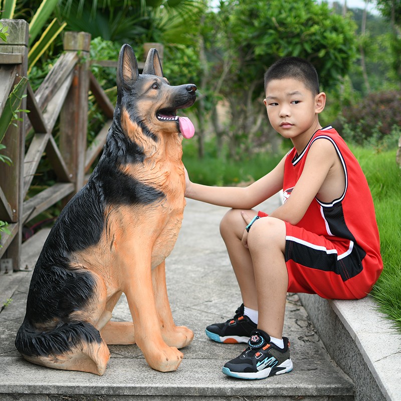 狗摆件仿真德牧入户外看门狗模型大狼狗雕塑客厅庭院创意装饰工艺,淘宝优惠券,粉丝福利购,淘宝优惠卷