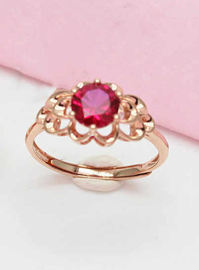 俄罗斯585紫金戒指女款轻奢设计感精致礼物时尚简约气质个性小众