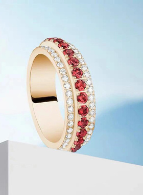 俄罗斯585紫金戒指女款轻奢简约精致礼物时尚气质个性小众设计感