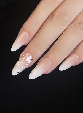 24 Pcs French Fake Press on Nails 3d Gold Bow Adhesive Nail