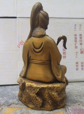 纯铜七姑家居客厅佛堂供奉中式桌面装饰工艺品摆件