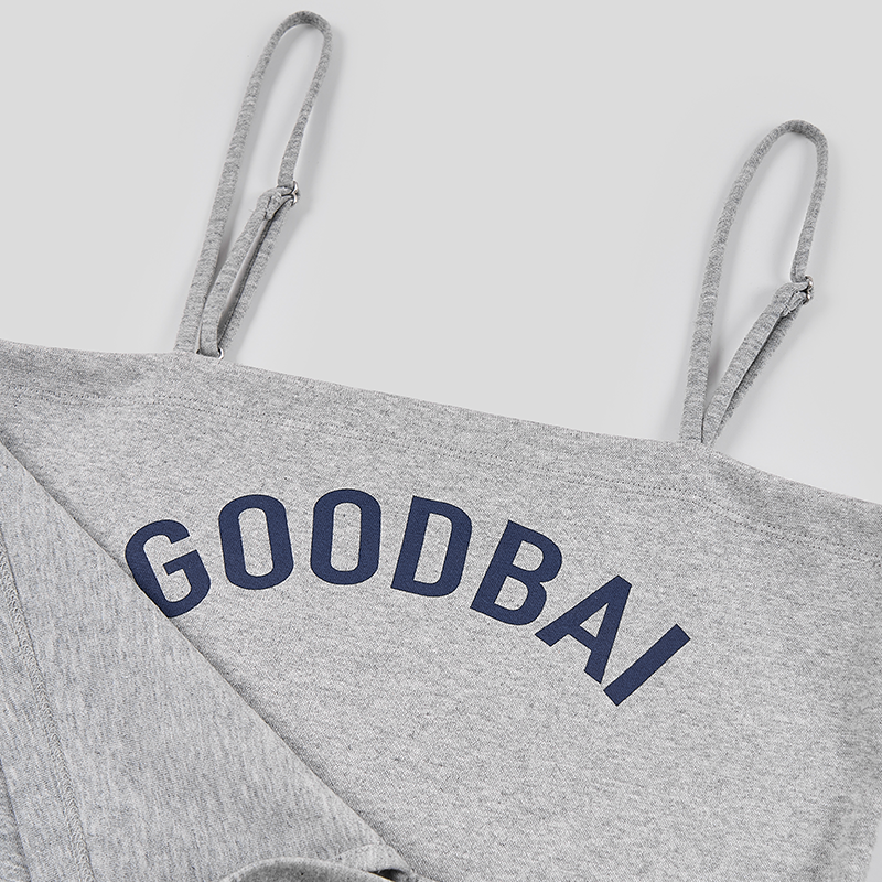 GOODBAI logo印花拼布绑带微弹吊带背心,淘宝优惠券,粉丝福利购,淘宝优惠卷