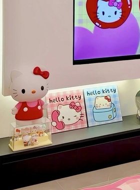 电视柜台面装饰摆件卡通可爱少女心hellokitty超大防摔搪胶存钱罐
