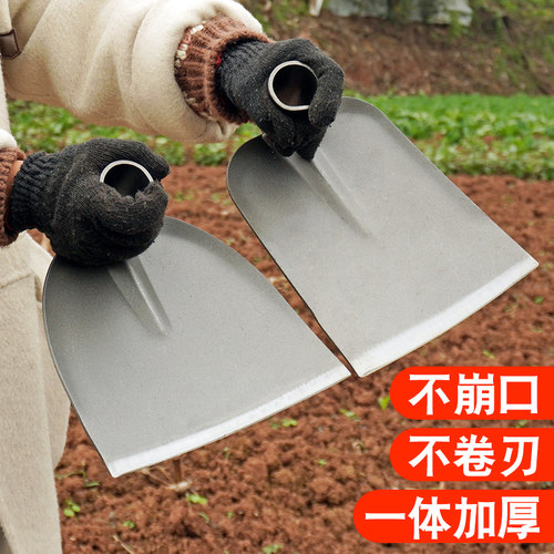 钢锄除草神器家用农用高锰钢翻地挖草户外开荒家用加厚全钢锄头柄 - 图2