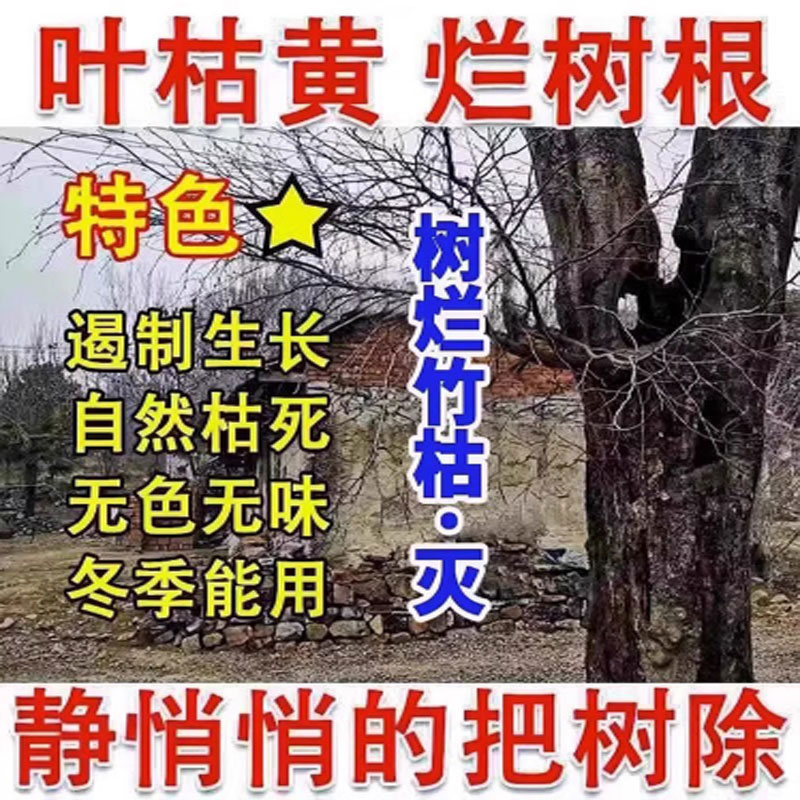 大树烂根药一滴快速枯死强力除树灭树除草竹子专用高浓度腐蚀药剂 - 图0