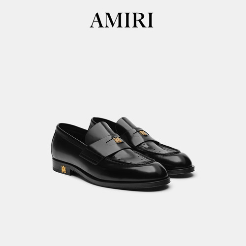 AMIRI 早秋男鞋 皮质简约低跟乐福鞋 - 图0