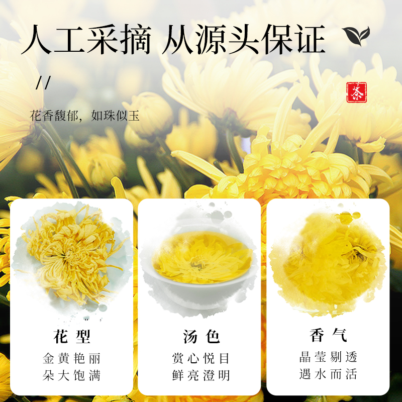 【一朵一杯】新茶 江祥泰金丝皇菊茶叶独立装20朵菊花茶下火