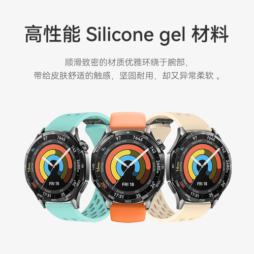 适用华为手表gt6表带watch5透气款磁吸扣硅胶腕带新款智能非凡大师腕表链4/3/2pro亲肤高级男女运动buds便捷e - 图2