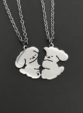 女童闺蜜磁吸一人一半项链