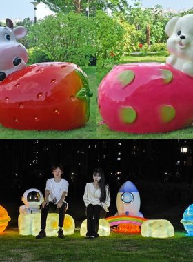 卡通动物座椅幼儿园装饰摆件