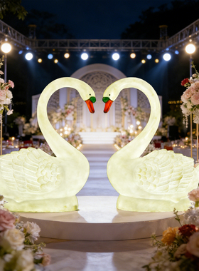 仿真大白鹅发光雕塑摆件动物小品