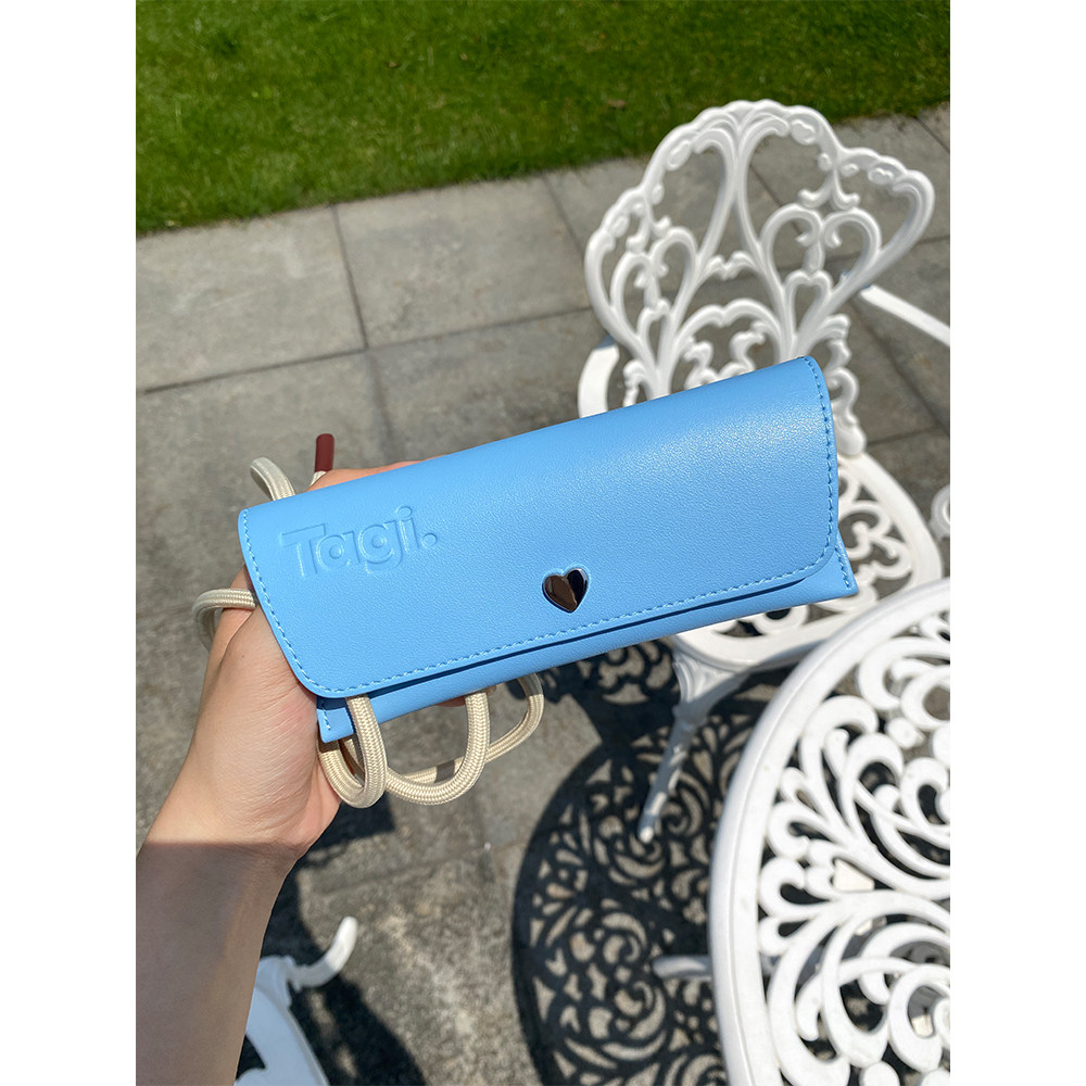 Tagi.爱心眼镜收纳盒挂绳挂脖简约皮革便携多功能眼镜袋,淘宝优惠券,粉丝福利购,淘宝优惠卷