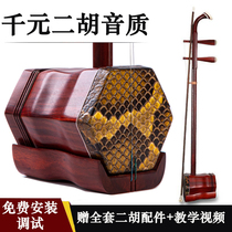 Suzhou Purple Sandalwood Dihu Musical Instrument Manufacturer Direct Sales Beginners Entrance Level Professional Play Red Wood Erhu Hu Qin Musical Instrument