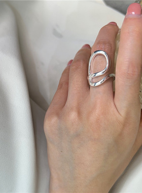 新款韩版时尚款线条缠绕设计感戒指INS风简约不规则韩国博主指环