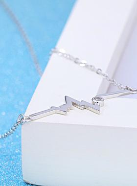 创意曲线闪电项链个性新品欧美饰品锁骨链吊坠项饰项链另类铜