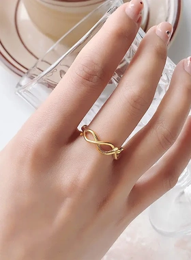 2025新款欧美小灵蛇缠绕麻花戒指女轻奢高级感百搭生肖蛇个性指环